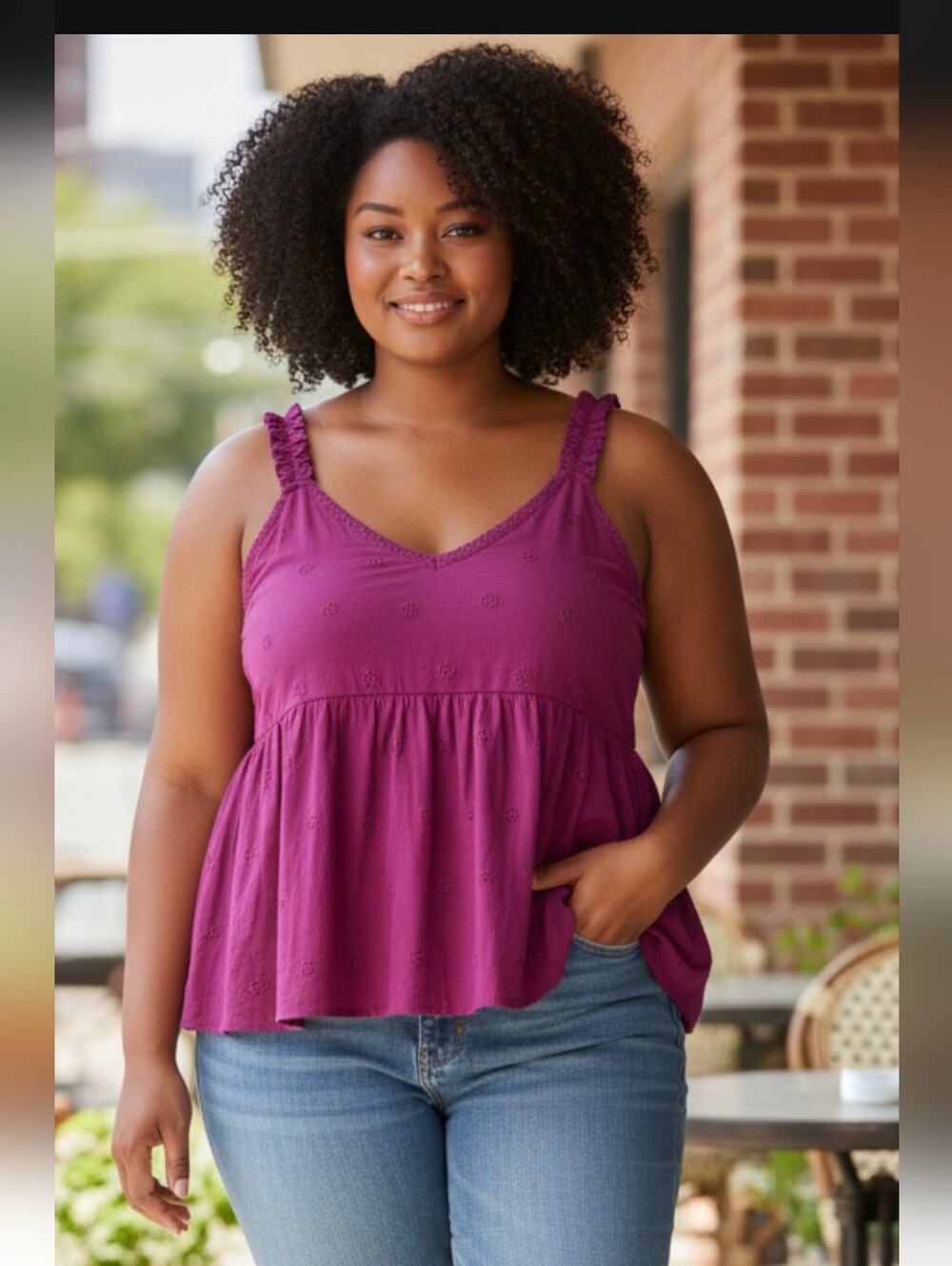 TORRID Pretty Sleeveless Eyelet Tank Top With Crochet Trim In Mauve